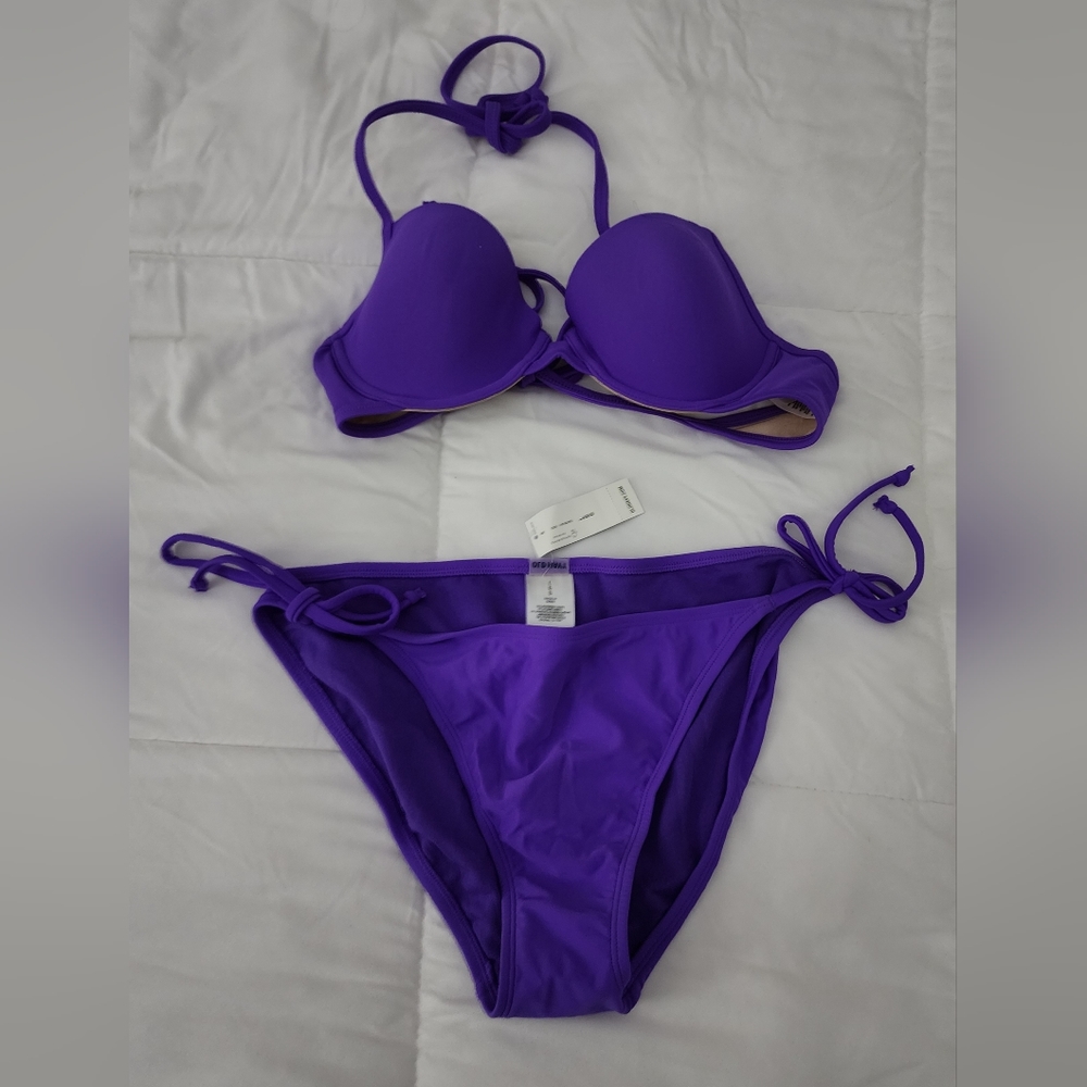 Purple string bikini